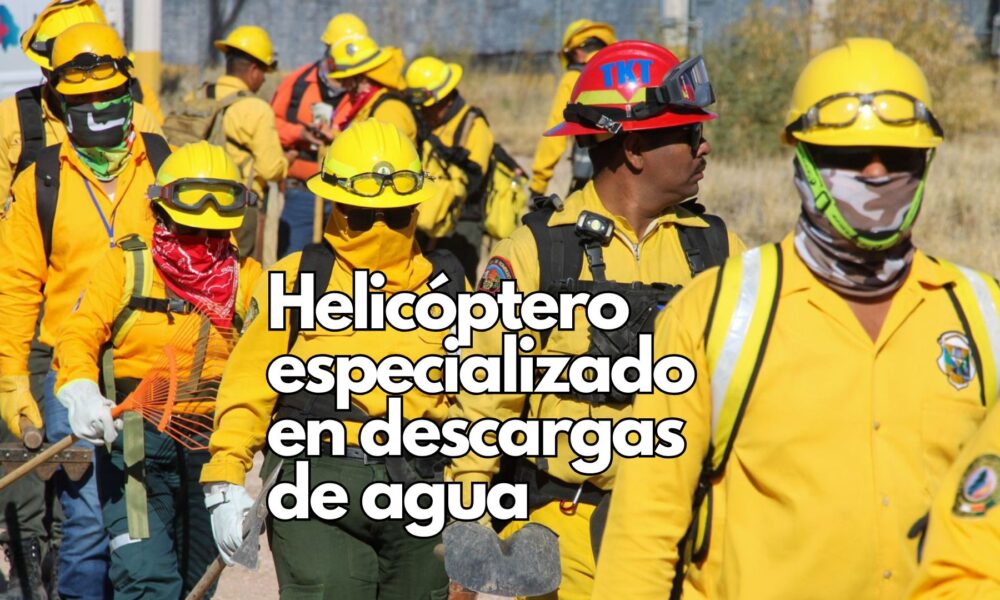 Maru Campos refuerza combate a incendios con helicóptero