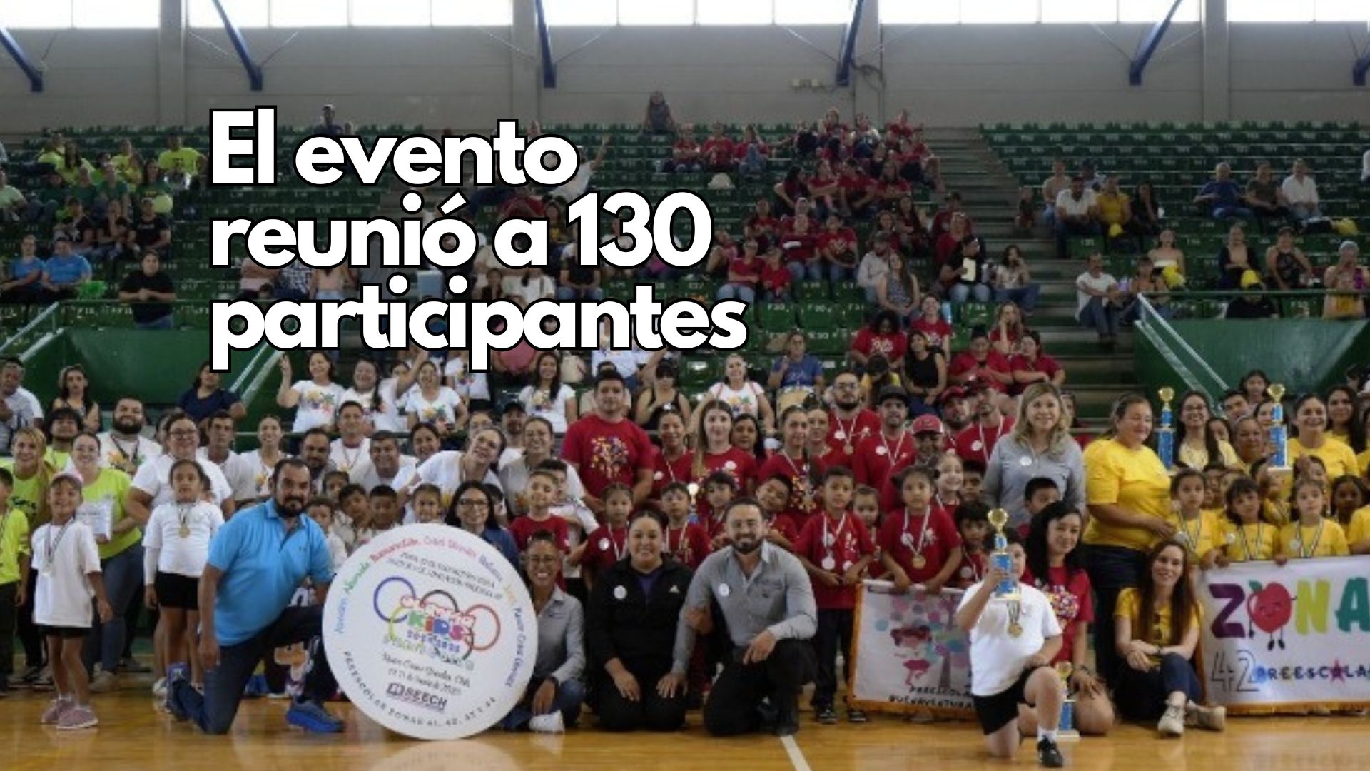 Alumnado de preescolar compite en 9 pruebas físicas, acompañados por madres, padres y docentes