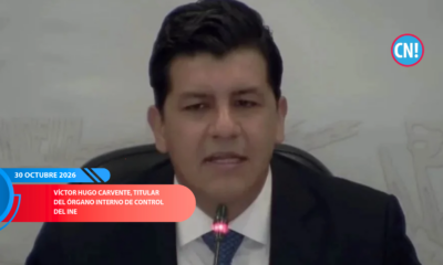 Víctor Hugo Carvente, titular del Órgano Interno de Control del INE, durante su comparecencia ante diputados por investigaciones contra servidores públicos.