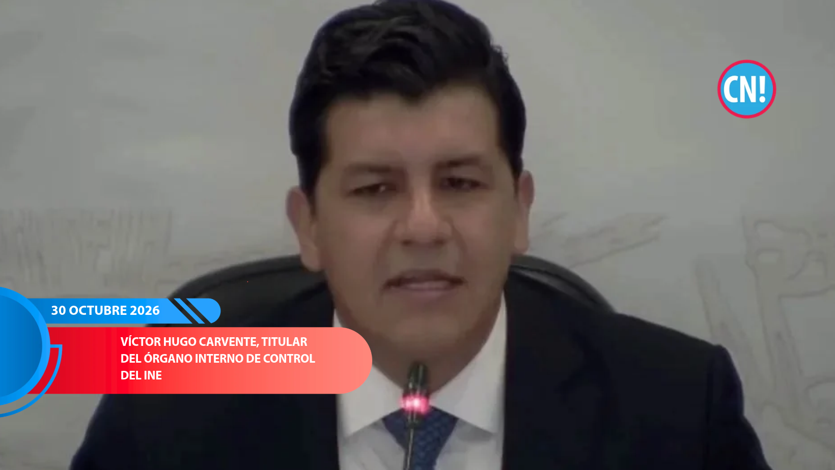 Víctor Hugo Carvente, titular del Órgano Interno de Control del INE, durante su comparecencia ante diputados por investigaciones contra servidores públicos.